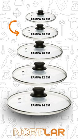 Tampa De Vidro Avulsa Para Panela/Caçarola/Frigideira 18cm