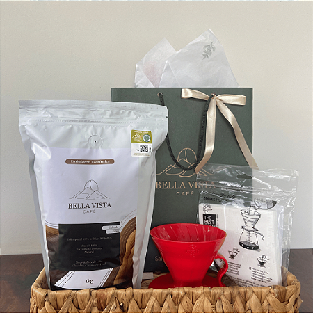 Kit Café Especial 1kg GRÃOS - Delicado e Porta Filtro