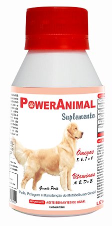 Power Animal - Raças Grandes - Uso Profissional 100 ml - com Omegas 3,6,7 e 9 + Vitaminas A, B, D e E - PROD. NATURAL - CADA 5 Kg - 3 ml. - VALIDADE 2 ANOS - ELES ADORAM !