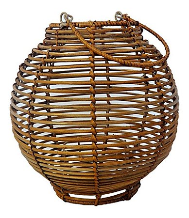 Lanterna Luminária Em Rattan Decorativa Redonda Jolitex 24cm