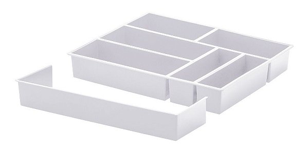 Organizador De Utensílios Com Extensor Com Divisória Branco