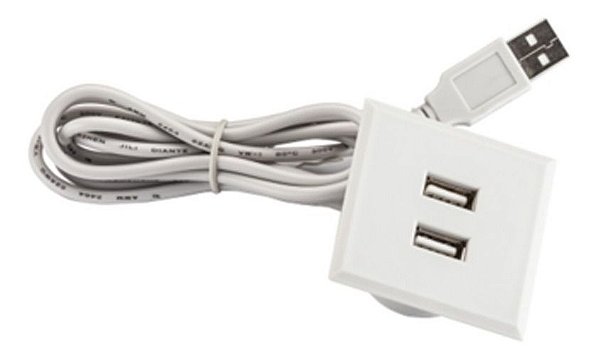 Tomada Usb De Embutir Pop Quadrada P/ Bancada 5v Renna