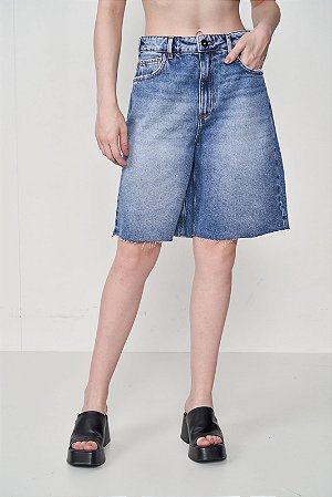 Bermuda Jeans Loose Barra A Fio CLC