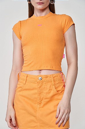 Blusa Canelada Gola Alta CLC