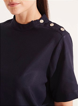 Blusa Linho Com Fecho No Ombro Fórum