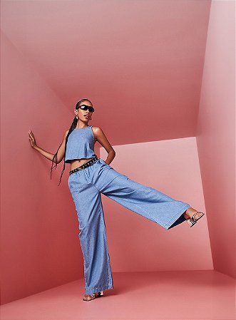 Calça Jeans Pantalona CLC