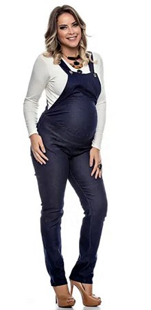 macacao jeans de gravida