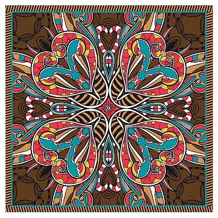 LENÇO QUADRADO EM CREPE 90 x 90 cm