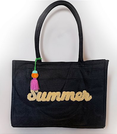 Bolsa preta Summer com ziper