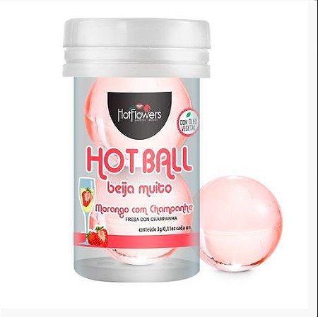Bolinha explosiva Hot Ball Beija muito Morango com champanhe - ( beijável)
