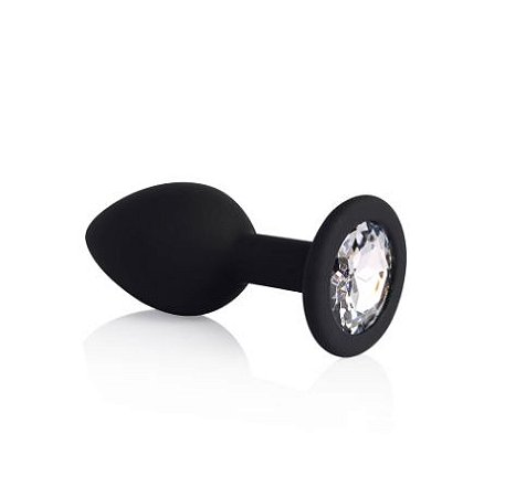 Plug Anal em Silicone Go Play Leo Pequeno Preto - 7,3 cm x 2,9 cm