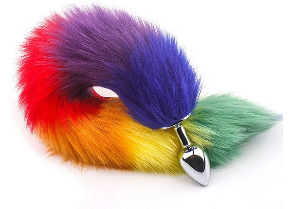Plug Anal de rabo de cavalo Arco íris