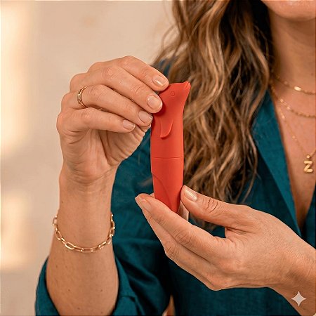 Vibrador Ponto G Golfinho MyVibro – Toque Aveludado - Vermelho