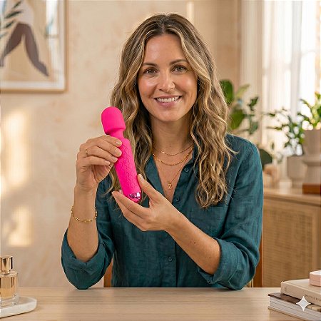 Vibrador Varinha Mágica Vip Mix – 20 Modos de Vibração e 8 Velocidades - Rosa