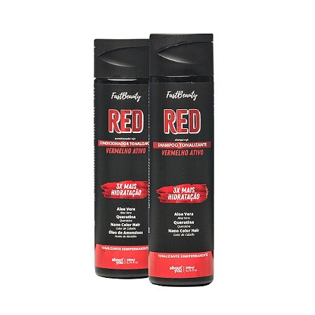 Kit RED - Shampoo e Condicionador Tonalizante Hidratante
