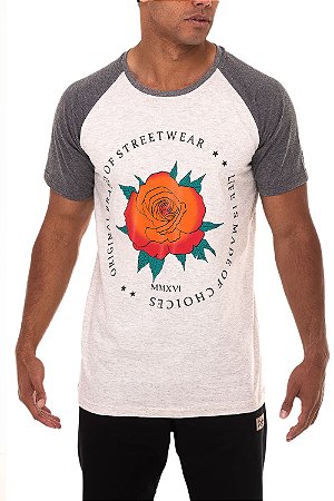 Camiseta Flor Mescla