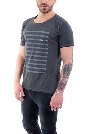 Camiseta Estonada Black Listras