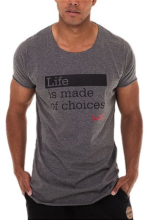 Camiseta Longline Choices Grafite