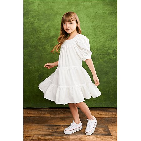 Vestido Infantil Off White Lavínia