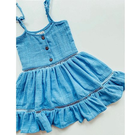 Vestido Infantil Azul Oli