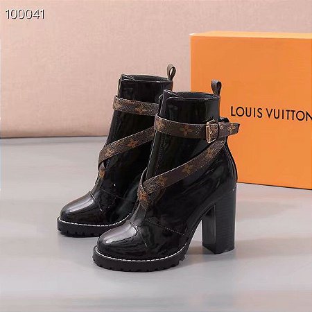 Bota Louis Vuitton Original Silhouette Ankle Preta Feminina