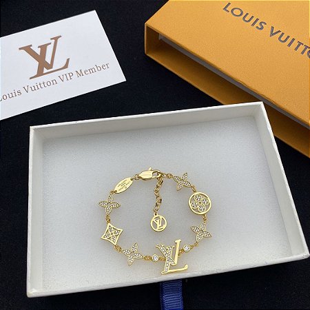Pulseira Dourada Monogram Louis Vuitton - QLuxury Store