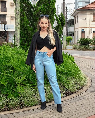 Calça Reta Jeans Classico
