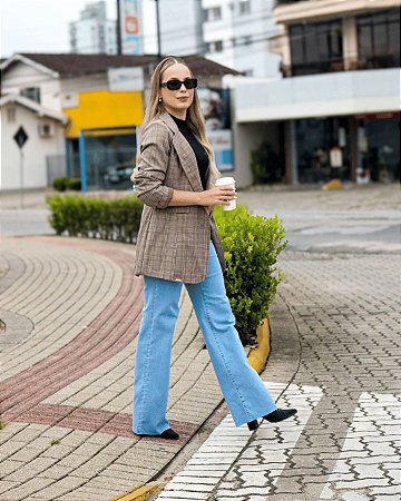 Calça Wide Leg Jeans Clara