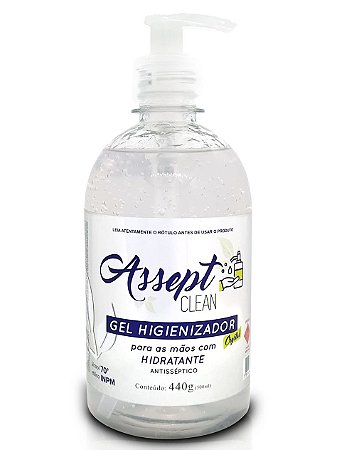 Álcool em Gel Higienizador 500ml com válvula - Assept Clean