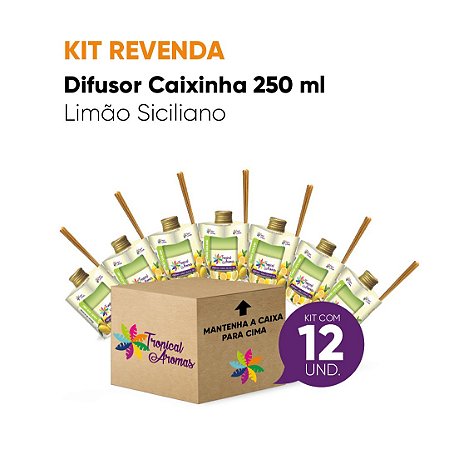 Kit Revenda  Difusor Aromatizador de Ambiente Limão Siciliano   - 12 Un