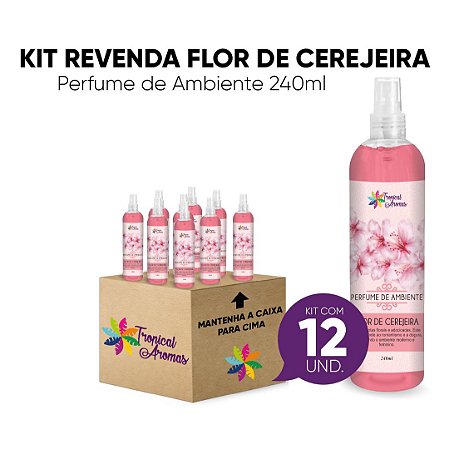 Kit Revenda Perfume de Ambiente Flor de Cerejeira 240 ml - 12 UN