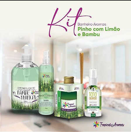 Kit Banheiro  Pinho com Limão e Bambu