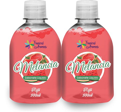 Kit Refil Sabonetes Líquido Melancia 500ml - Tropical Aromas