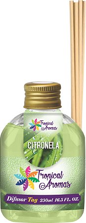 Difusor Tag Premium Citronela 250ml - Tropical Aromas