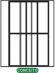 PORTA DE CORRER PANORÂMICA 3 FOLHAS MÓVEIS - BLACK