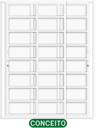 PORTA DE CORRER TRAVESSA 3 FOLHAS MÓVEIS - BRANCO