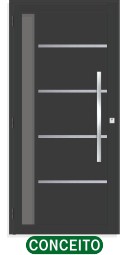 PORTA DE GIRO LAMBRIL 1 VIDRO LATERAL C/FRISO C/PUXADOR - BLACK