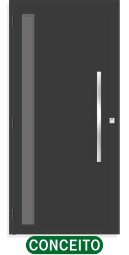 PORTA DE GIRO LAMBRIL 1 VIDRO LATERAL S/FRISO C/PUXADOR - BLACK
