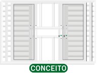 VENEZIANA 6 FOLHAS C/GRADE - BRANCO