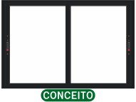 VITRÔ PANORÂMICO 2 FOLHAS MÓVEIS S/GRADE - BLACK