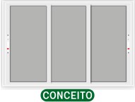 VITRÔ PANORÂMICO 3 FOLHAS MÓVEIS S/GRADE - BRANCO