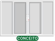 VITRÔ PANORÂMICO 4 FOLHAS S/GRADE - BRANCO