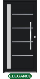 PORTA PIVOTANTE LAMBRIL 1 VIDRO C/FRISO C/PUXADOR - BLACK