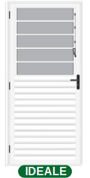 PORTA DE GIRO PALHETA BASCULANTE 5 VIDROS - BRANCO