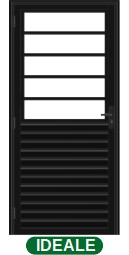 PORTA DE GIRO PALHETA MISTA 5 VIDROS - BLACK