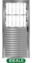 PORTA DE GIRO PALHETA POSTIGO 2 VIDROS - BRILHANTE