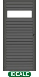 PORTA DE GIRO PALHETA C/VISOR C/MINI PUXADOR - BLACK