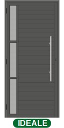 PORTA DE GIRO LAMBRIL 3 VIDROS LATERAIS S/FRISO C/PUXADOR - BLACK
