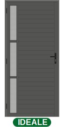 PORTA DE GIRO LAMBRIL 3 VIDROS LATERAIS S/FRISO C/MAÇANETA - BLACK