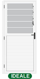 PORTA DE GIRO LAMBRIL BASCULANTE 5 VIDROS - BRANCO